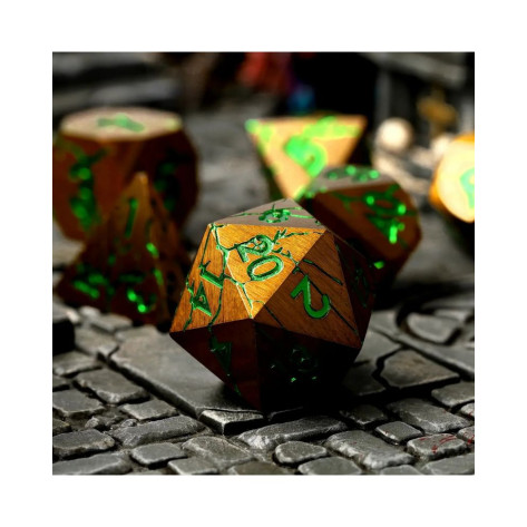 Комплект зарове GlassStaff - Metal RPG Dice Set, Gorgon Gaze (7 бр.)