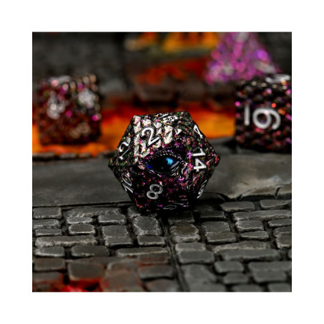 Комплект зарове GlassStaff - Metal RPG Dice Set, Ignivarax (7 бр.)