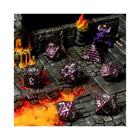 Комплект зарове GlassStaff - Metal RPG Dice Set, Ignivarax (7 бр.)