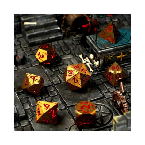 Комплект зарове GlassStaff - Metal RPG Dice Set, Rage Within (7 бр.)