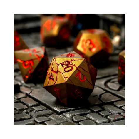 Комплект зарове GlassStaff - Metal RPG Dice Set, Rage Within (7 бр.)
