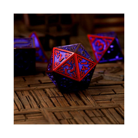 Комплект зарове GlassStaff - Metal RPG Dice Set, Runeflare (7 бр.)