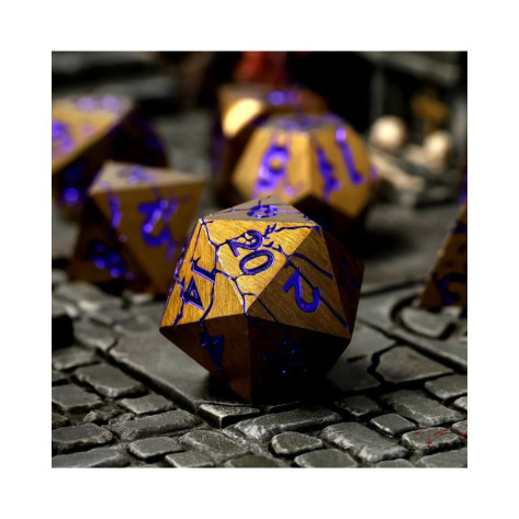 Комплект зарове GlassStaff - Metal RPG Dice Set, Shattered Sigils (7 бр.)