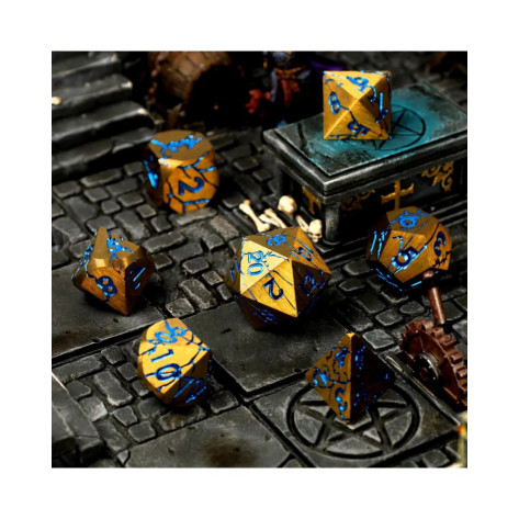 Комплект зарове GlassStaff - Metal RPG Dice Set, Sundered Spells (7 бр.)