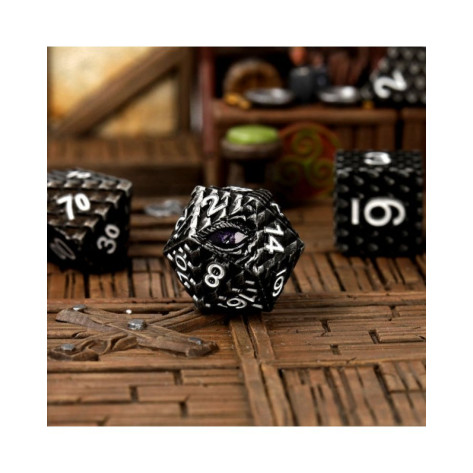 Комплект зарове GlassStaff - Metal RPG Dice Set, Voidraxius (7 бр.)