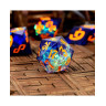Комплект зарове GlassStaff - Sharp Edge Resin RPG Dice Set, Galactic Ember (7 бр.)
