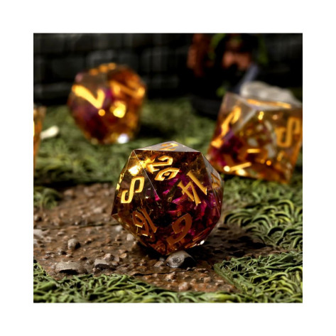 Комплект зарове GlassStaff - Sharp Edge Resin RPG Dice Set, Sunlit Garden (7 бр.)