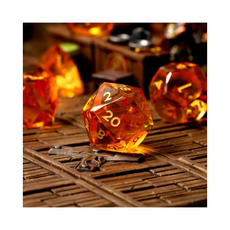 Комплект зарове GlassStaff - Sharp Edge Resin RPG Dice Set, Solshard (7 бр.)