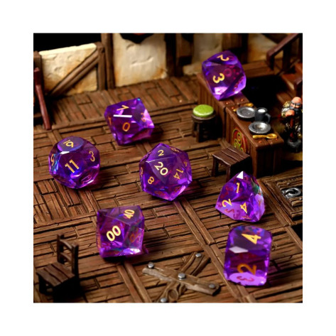 Комплект зарове GlassStaff - Sharp Edge Resin RPG Dice Set, Enchanta (7 бр.)