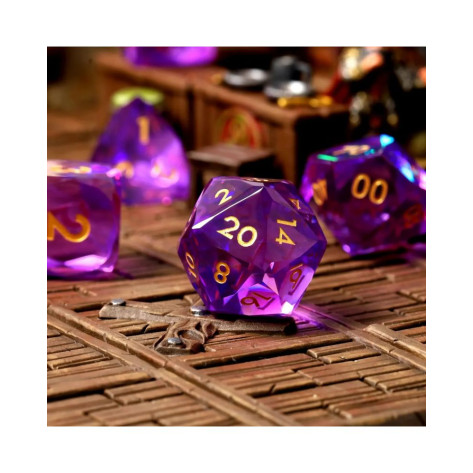 Комплект зарове GlassStaff - Sharp Edge Resin RPG Dice Set, Enchanta (7 бр.)