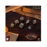 Комплект зарове Q-Workshop - Call of Cthulhu 7th Edition: Blue-Green & Gold Dice Set (7 бр.)