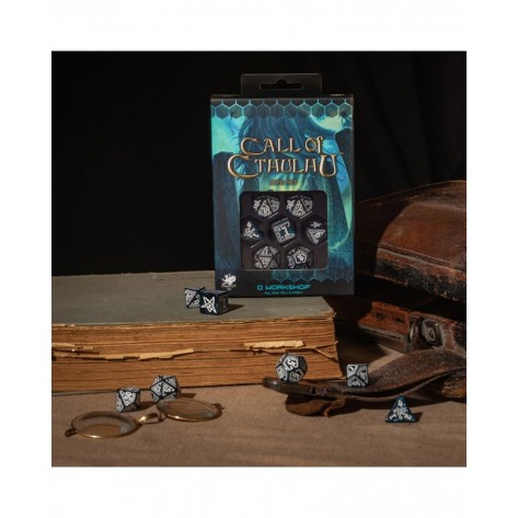 Комплект зарове Q-Workshop - Call of Cthulhu Dice Set: Abyssal & White (7 бр.)
