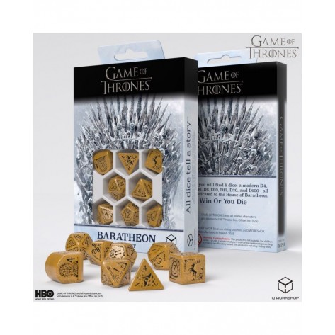 Комплект зарове Q-Workshop - Game of Thrones Dice Set: Baratheon (8 бр.)