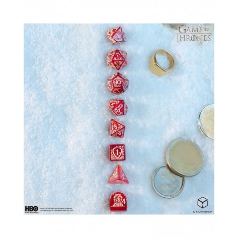 Комплект зарове Q-Workshop - Game of Thrones Dice Set: Lannister (8 бр.)