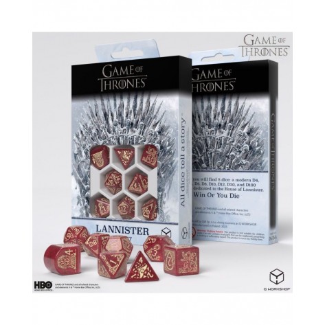 Комплект зарове Q-Workshop - Game of Thrones Dice Set: Lannister (8 бр.)