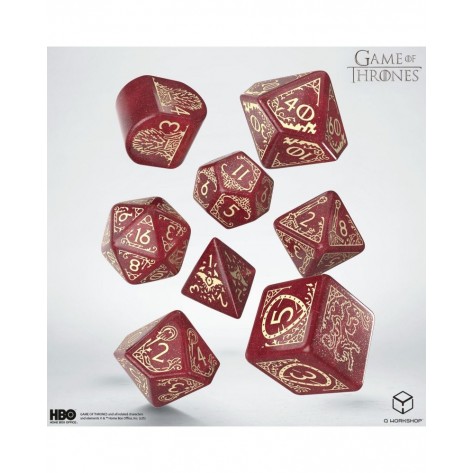 Комплект зарове Q-Workshop - Game of Thrones Dice Set: Lannister (8 бр.)