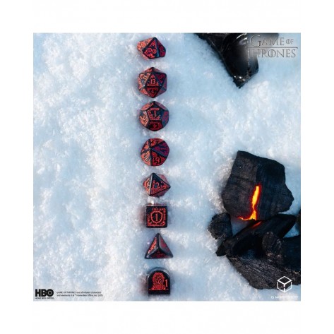 Комплект зарове Q-Workshop - Game of Thrones Dice Set: Targaryen (8 бр.)
