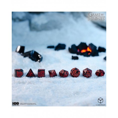 Комплект зарове Q-Workshop - Game of Thrones Dice Set: Targaryen (8 бр.)