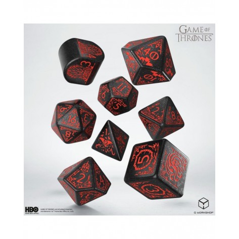 Комплект зарове Q-Workshop - Game of Thrones Dice Set: Targaryen (8 бр.)