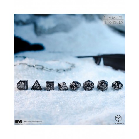 Комплект зарове Q-Workshop - Game of Thrones Dice Set: Night's Watch (8 бр.)