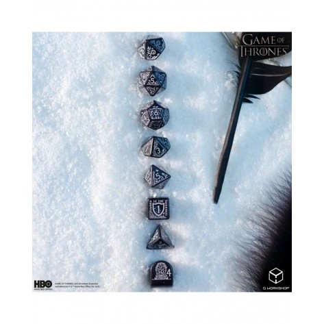 Комплект зарове Q-Workshop - Game of Thrones Dice Set: Night's Watch (8 бр.)