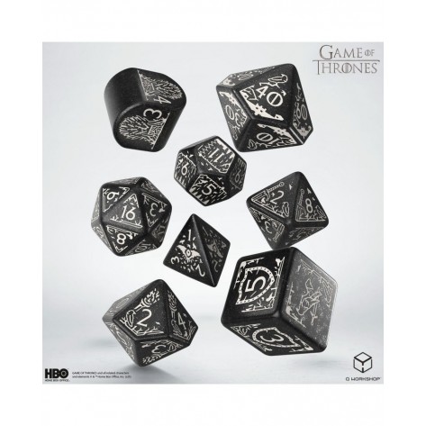 Комплект зарове Q-Workshop - Game of Thrones Dice Set: Night's Watch (8 бр.)