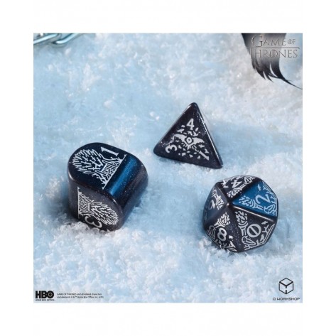 Комплект зарове Q-Workshop - Game of Thrones Dice Set: Night's Watch (8 бр.)