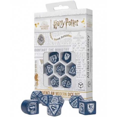 Комплект зарове Q-Workshop - Harry Potter Ravenclaw Modern Dice Set: Blue (7 бр.)