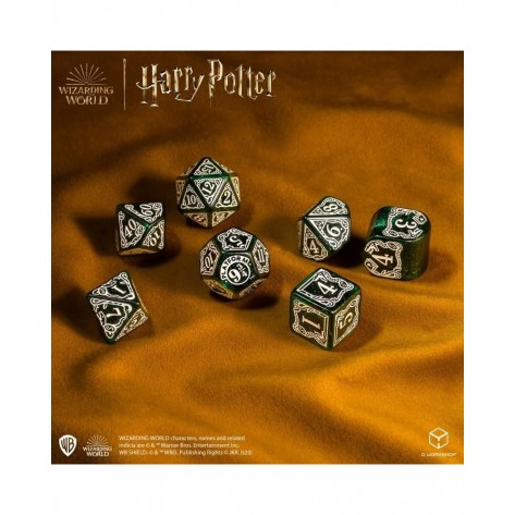 Комплект зарове Q-Workshop - Harry Potter Slytherin Modern Dice Set: Green (7 бр.)