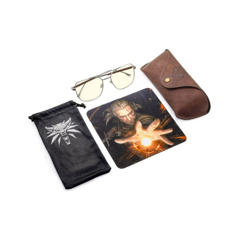 Компютърни очила Gunnar - The Witcher White Wolf, авиатор, кехлибар