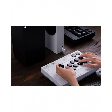 Конзола Контролер 8BitDo - Arcade Stick, за Xbox One/Series X/PC, бял