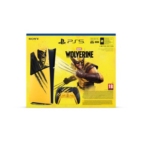 Конзола Конзола PlayStation 5 (Slim) - Digital Edition - Marvel’s Wolverine Battle Yellow Limited Edition Bundle