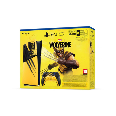 Конзола Конзола PlayStation 5 (Slim) - Digital Edition - Marvel’s Wolverine Battle Yellow Limited Edition Bundle