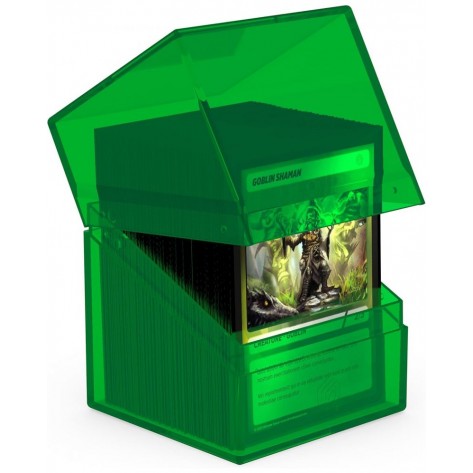 Кутия за карти Ultimate Guard Boulder Deck Case Clear, Emerald (100+ бр.)