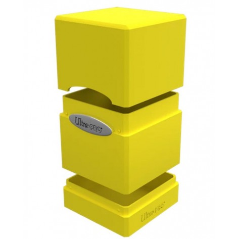 Кутия за карти Ultra Pro Satin Tower - Bright Yellow (100+ бр.)