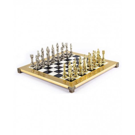 Луксозен шах Manopoulos - Ренесанс, черни полета, 36 x 36 cm