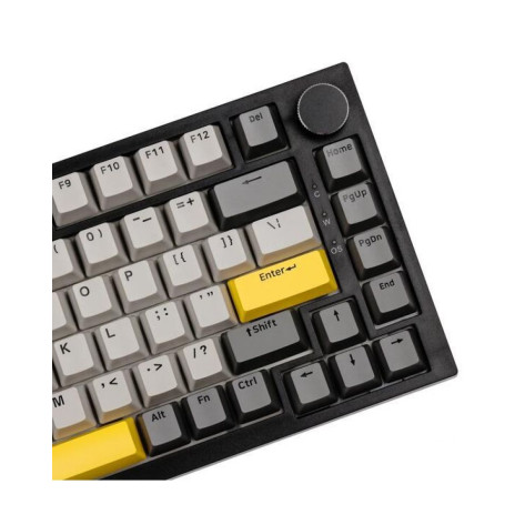 Механична клавиатура Ajazz - AK820 Moon, линейни суичове, RGB, сива/жълта