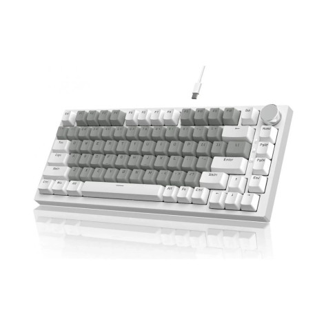 Механична клавиатура AJAZZ - AK820, Red Switches, бяла подсветка, сива/бяла