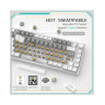 Механична клавиатура AJAZZ - AK820, Red Switches, бяла подсветка, сива/бяла