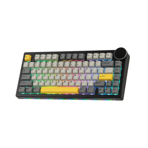 Механична клавиатура Ajazz - AK820 V2, Arctic Isle Magnetic, RGB, сива/жълта/черна