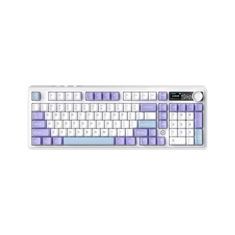 Механична клавиатура AJAZZ - AK980 V2, безжична, Maillard Linear, RGB, лилава/бяла