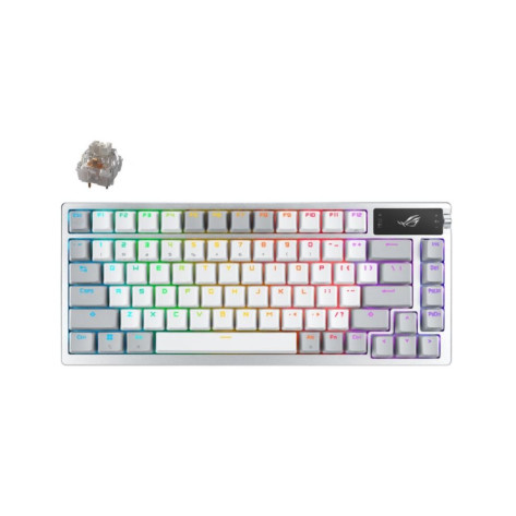 Механична клавиатура ASUS - ROG AZOTH, безжична, NX Snow, RGB, бяла