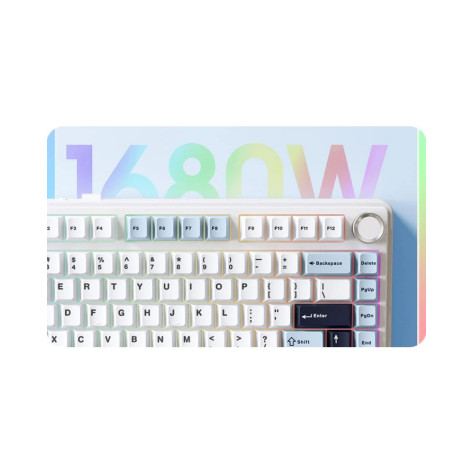 Механична клавиатура Aula - F75, безжична, Reaper Switc, RGB, лилава/бежова