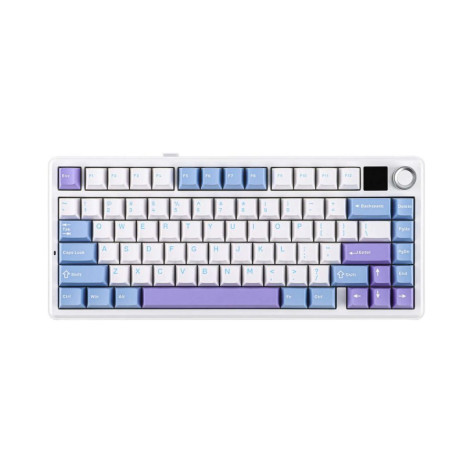 Механична клавиатура Aula - F75 MAX, безжична, LEOBOG Reaper, RGB, бяла/синя/лилава