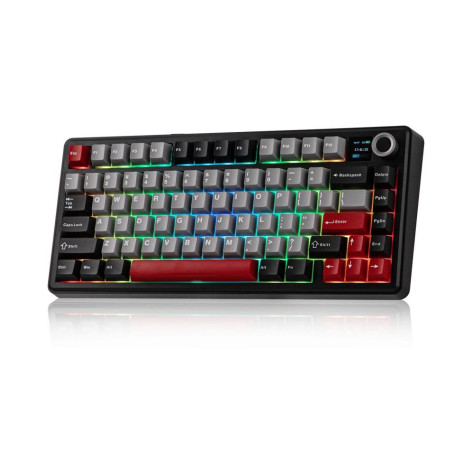 Механична клавиатура Aula - F75 Max, безжична, Reaper Switch, RGB, червена/черна