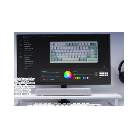 Механична клавиатура Aula - NOVA75, безжична, LEOBOG Star Vector, RGB, бяла/сива