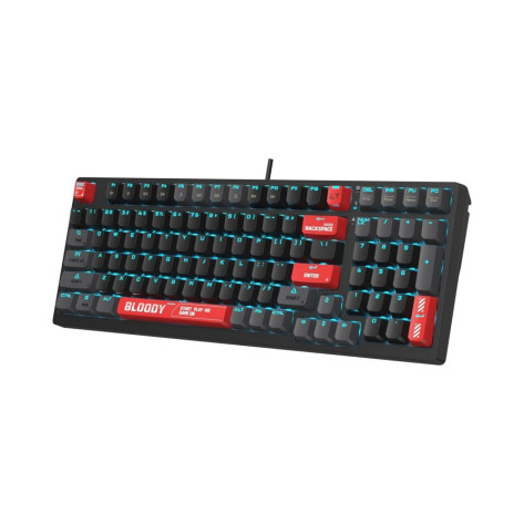 Механична клавиатура Bloody - AT98, Alpha Optical Switch, RGB, черна/червена