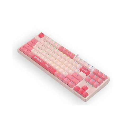 Механична клавиатура Bloody - S87 Energy Pink, BLMS Red Plus Linear, RGB, розова
