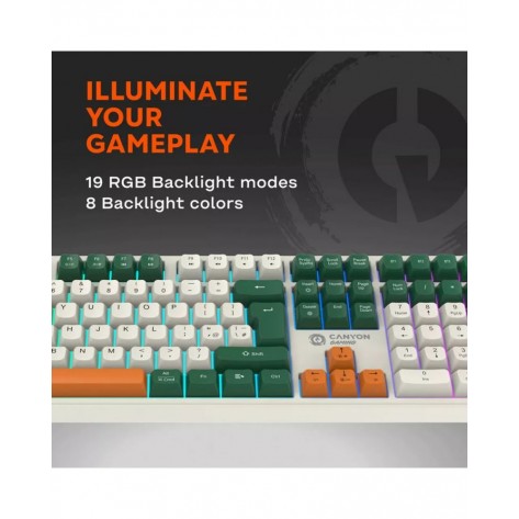 Механична клавиатура Canyon - Shadder GKW-11, безжична, Linear, RGB, бяла