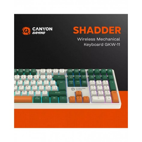 Механична клавиатура Canyon - Shadder GKW-11, безжична, Linear, RGB, бяла